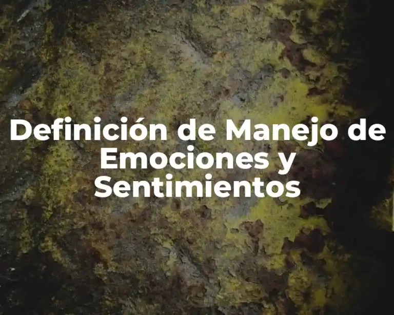 Definición de Manejo de Emociones y Sentimientos