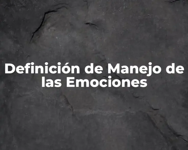 Definición de Manejo de las Emociones