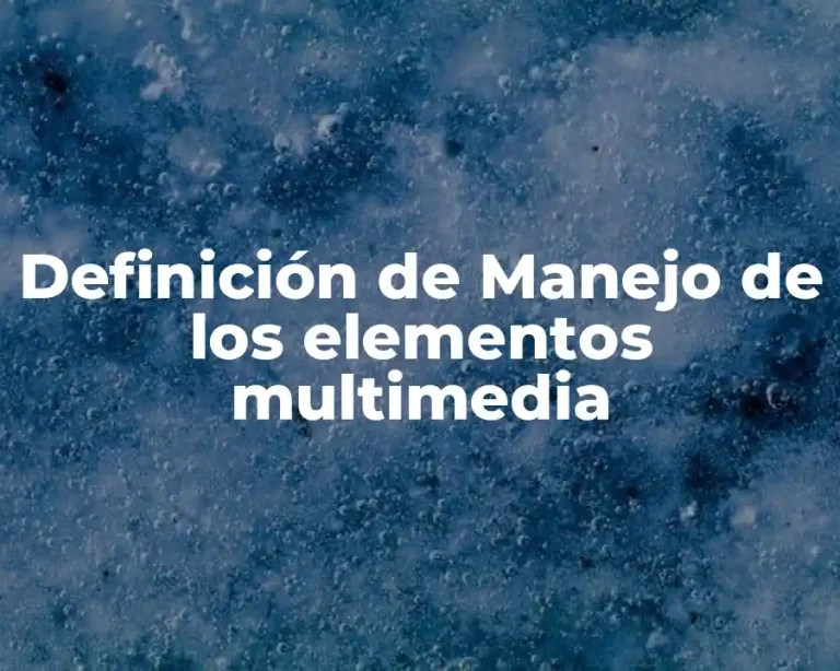 Definición de Manejo de los elementos multimedia