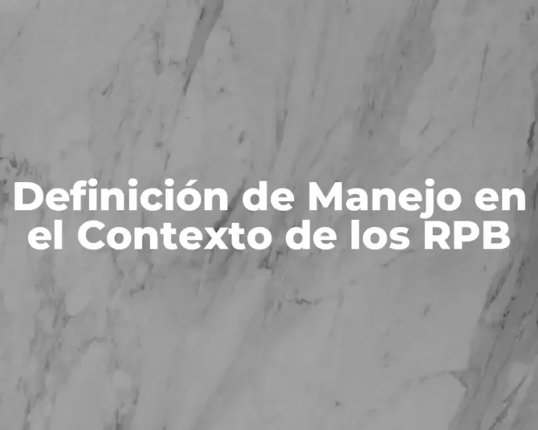 Definición de Manejo en el Contexto de los RPB