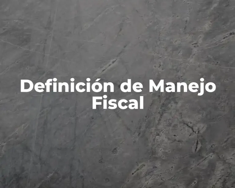 Definición de Manejo Fiscal