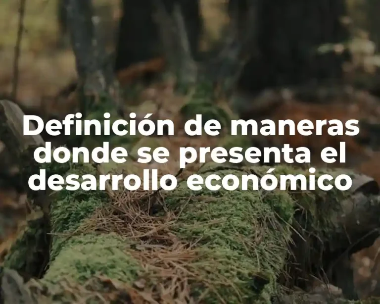 Definición de maneras donde se presenta el desarrollo económico