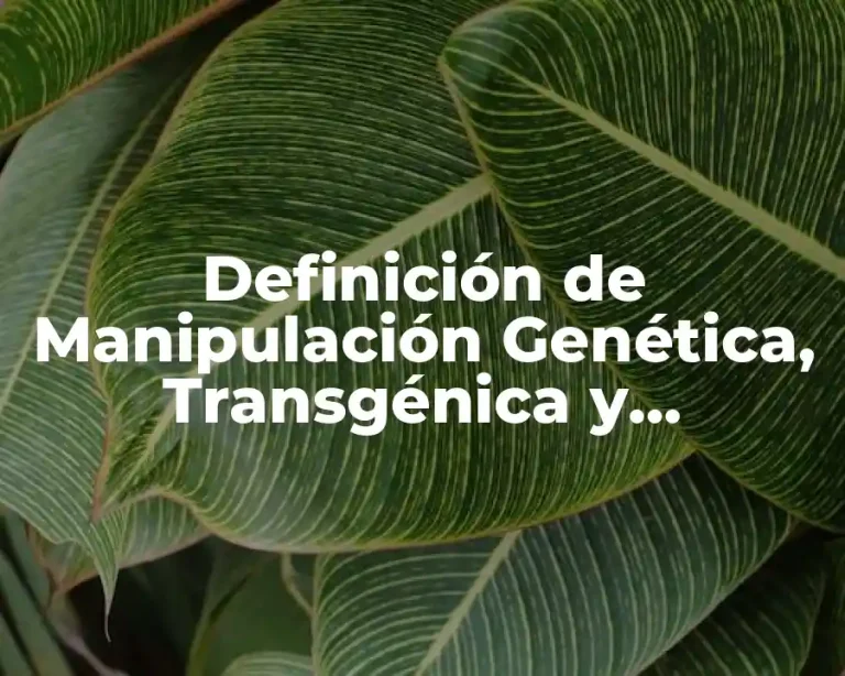 Definición de Manipulación Genética, Transgénica y Clonación