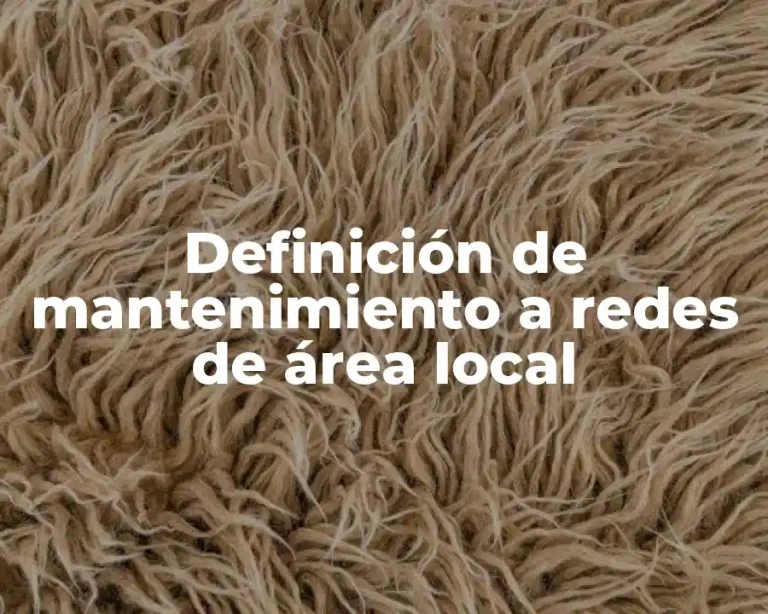Definición de mantenimiento a redes de área local