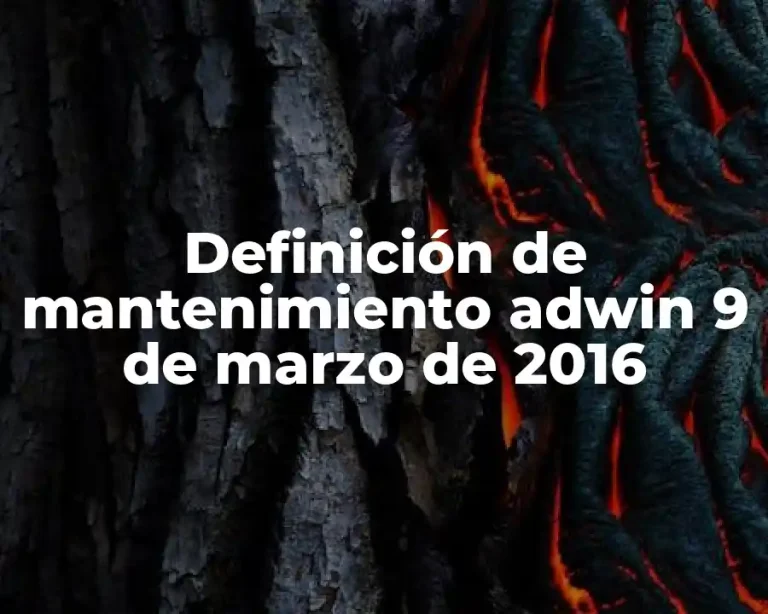 Definición de mantenimiento adwin 9 de marzo de 2016