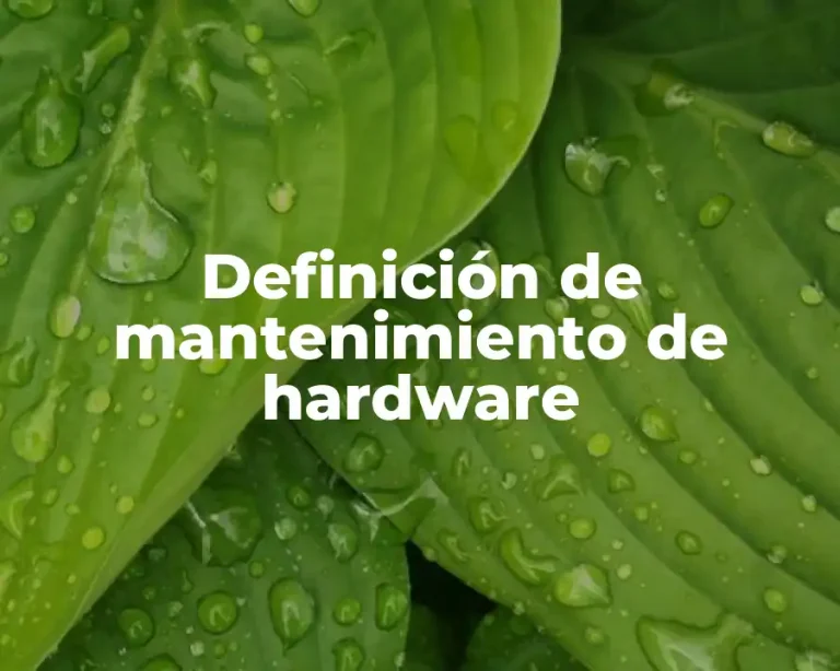 Definición de mantenimiento de hardware