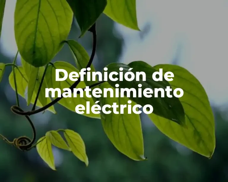 Definición de mantenimiento eléctrico