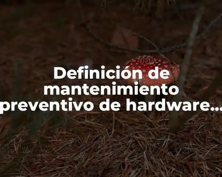 Definición de mantenimiento preventivo de hardware y software