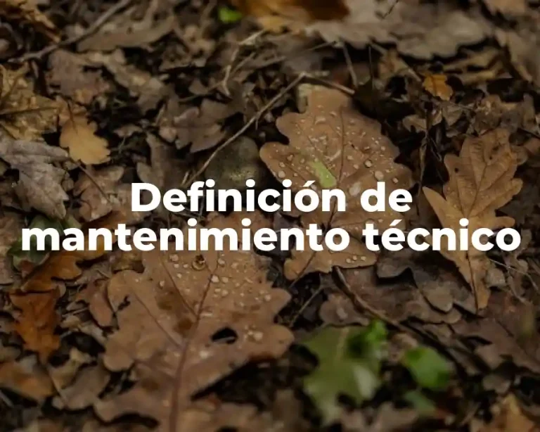 Definición de mantenimiento técnico