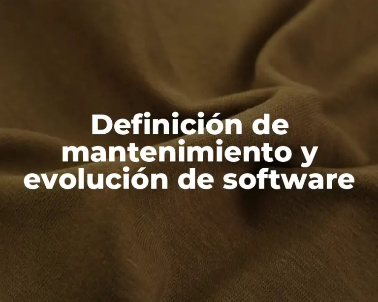 Definición de mantenimiento y evolución de software
