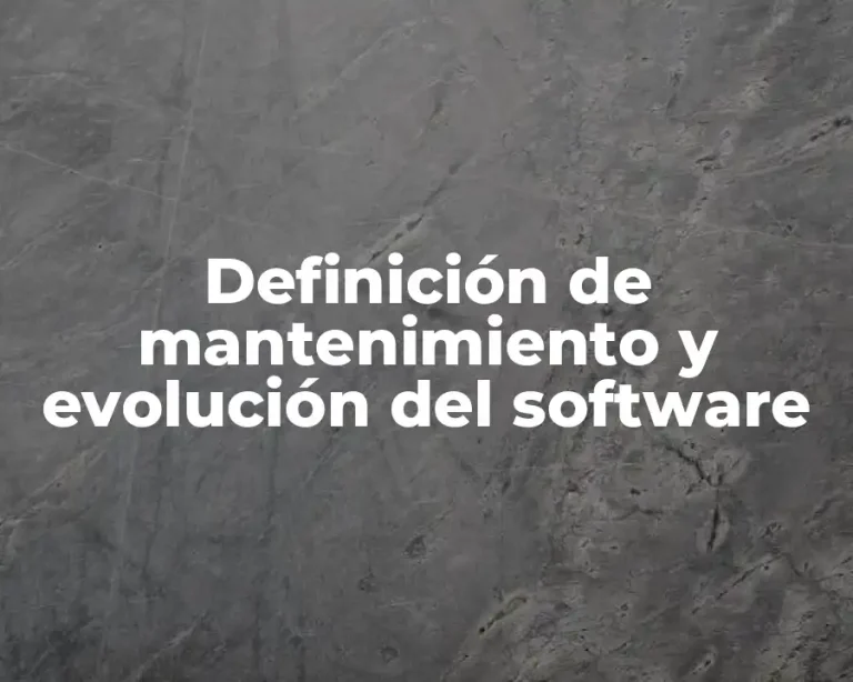Definición de mantenimiento y evolución del software