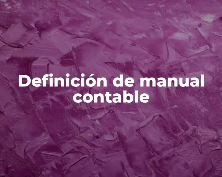 Definición de manual contable