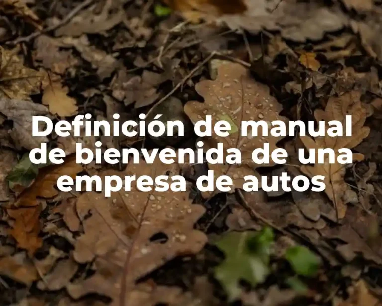 Definición de manual de bienvenida de una empresa de autos