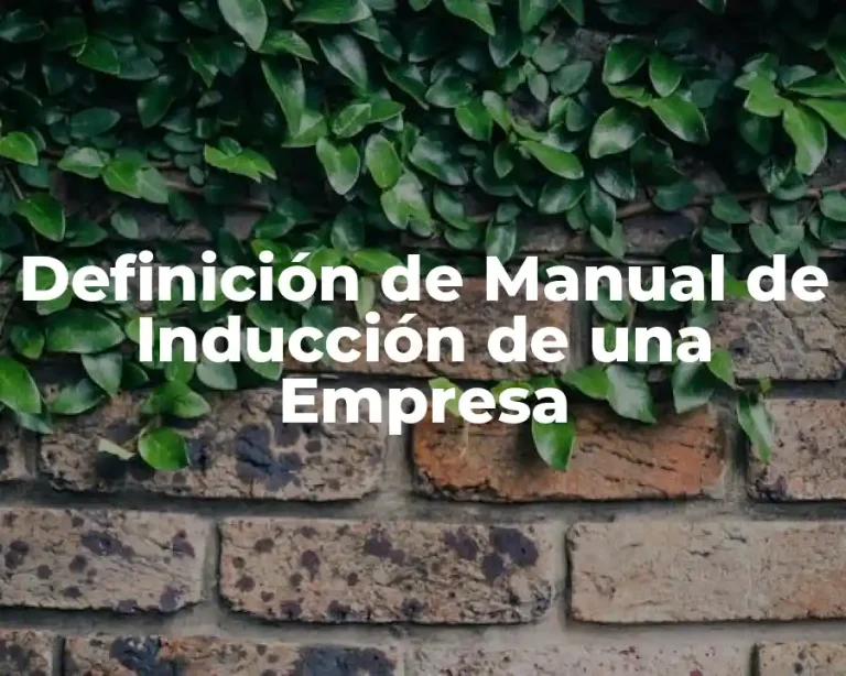 Definición de Manual de Inducción de una Empresa