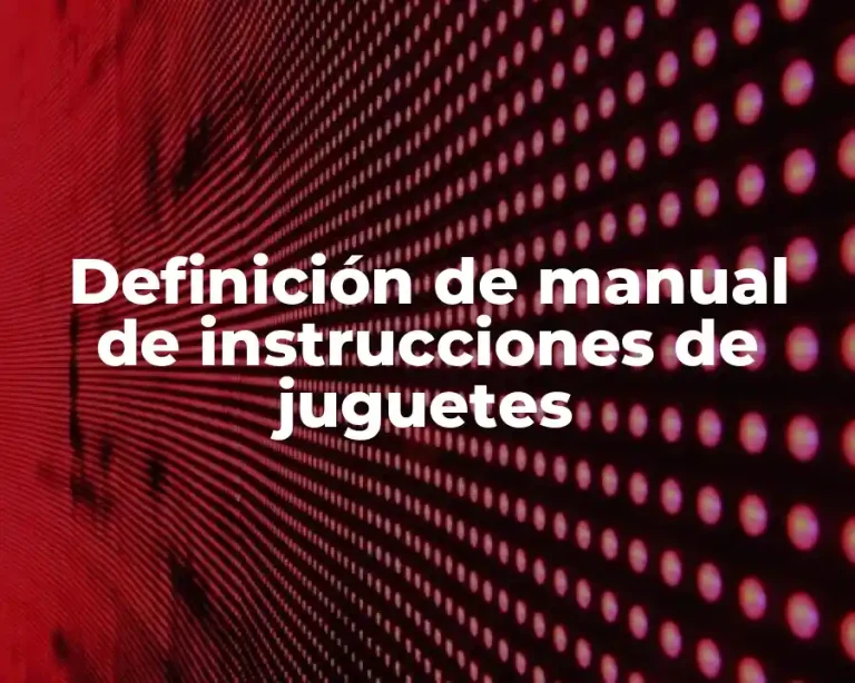 Definición de manual de instrucciones de juguetes