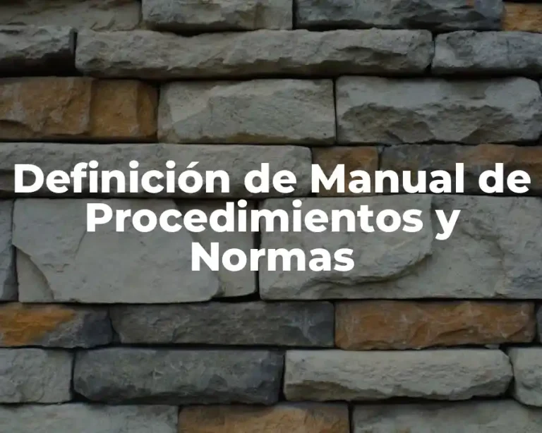 Definición de Manual de Procedimientos y Normas