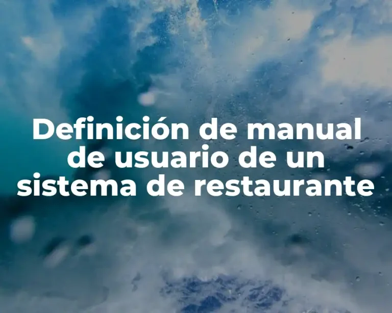 Definición de manual de usuario de un sistema de restaurante