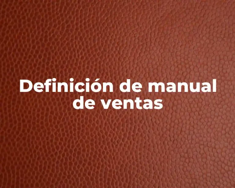 Definición de manual de ventas