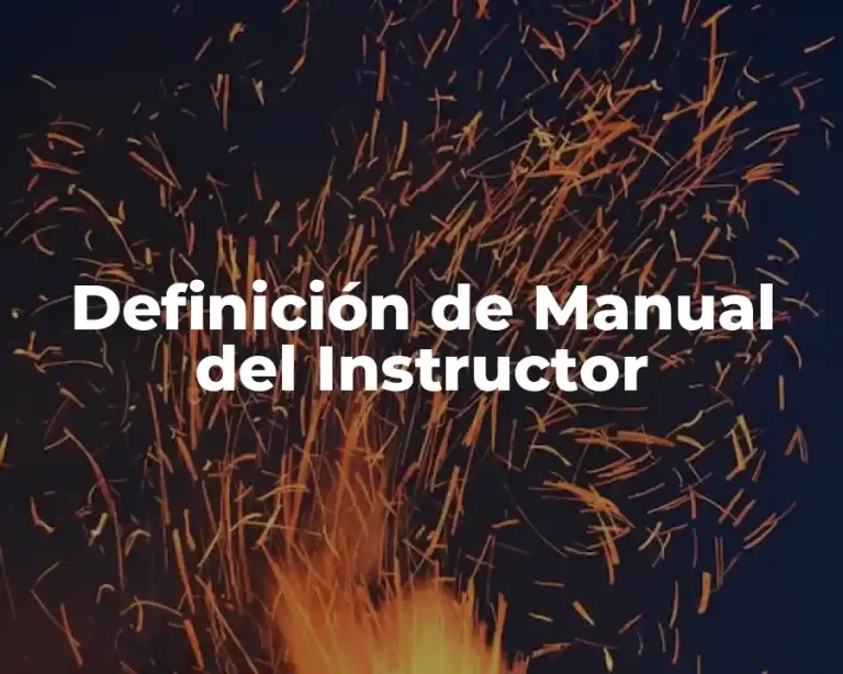 Definición de Manual del Instructor