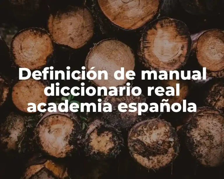 Definición de manual diccionario real academia española