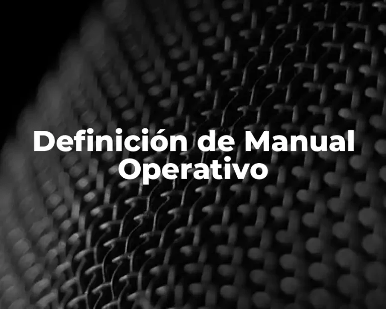 Definición de Manual Operativo