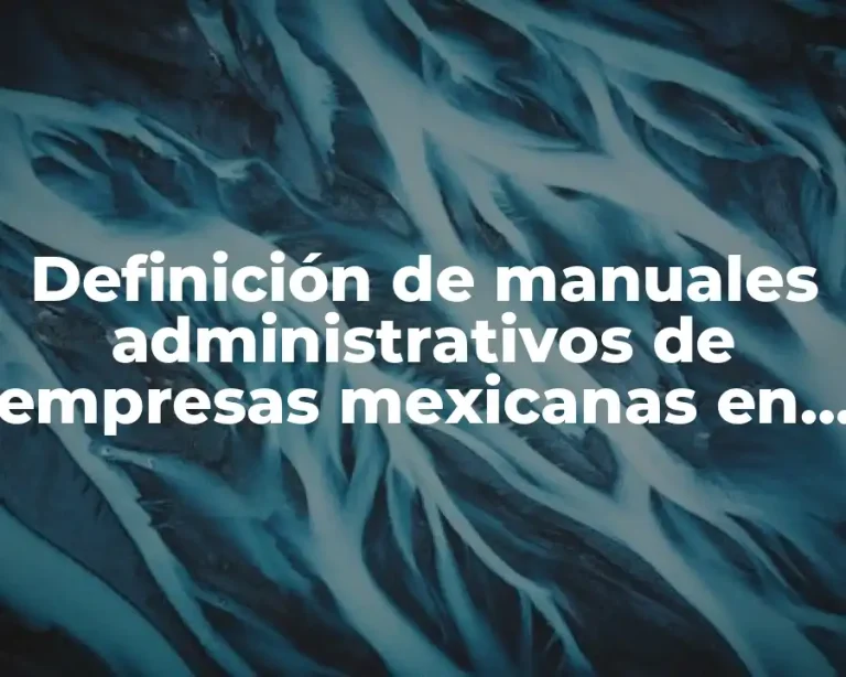 Definición de manuales administrativos de empresas mexicanas en internet
