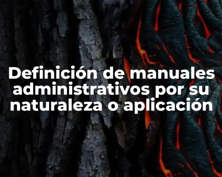 Definición de manuales administrativos por su naturaleza o aplicación