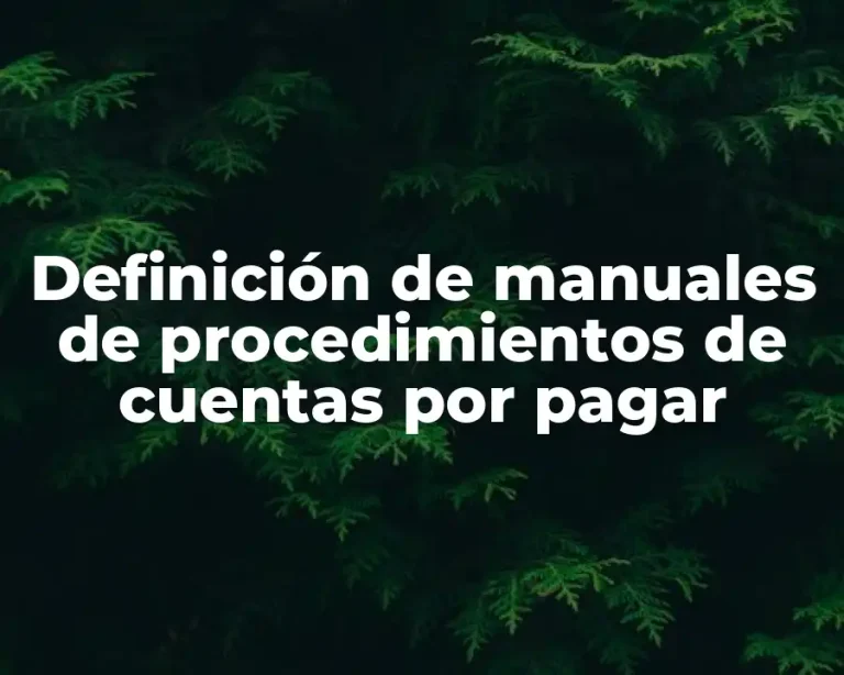 Definición de manuales de procedimientos de cuentas por pagar