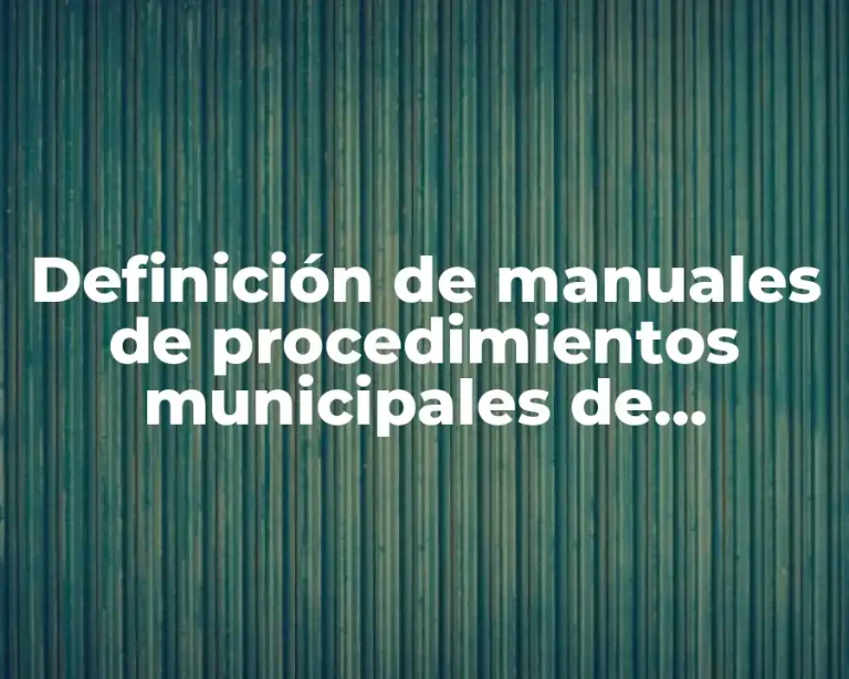 Definición de manuales de procedimientos municipales de desarrollo social