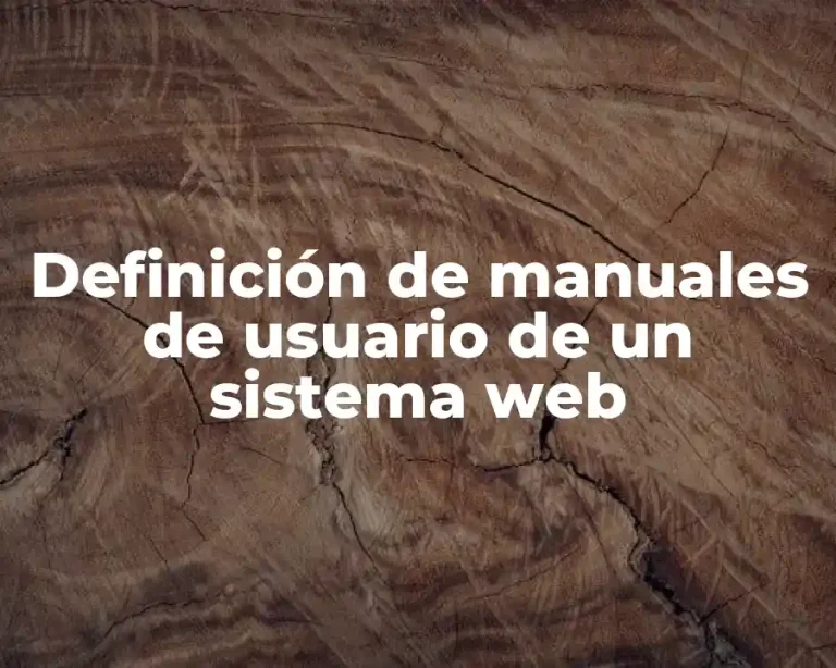 Definición de manuales de usuario de un sistema web