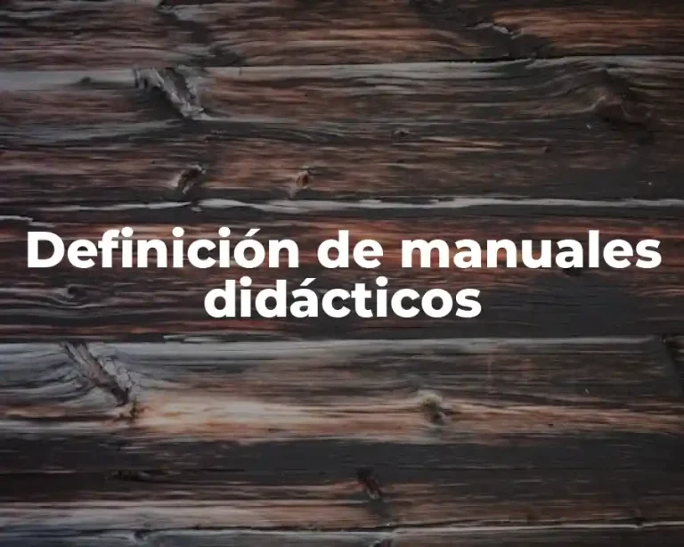Definición de manuales didácticos