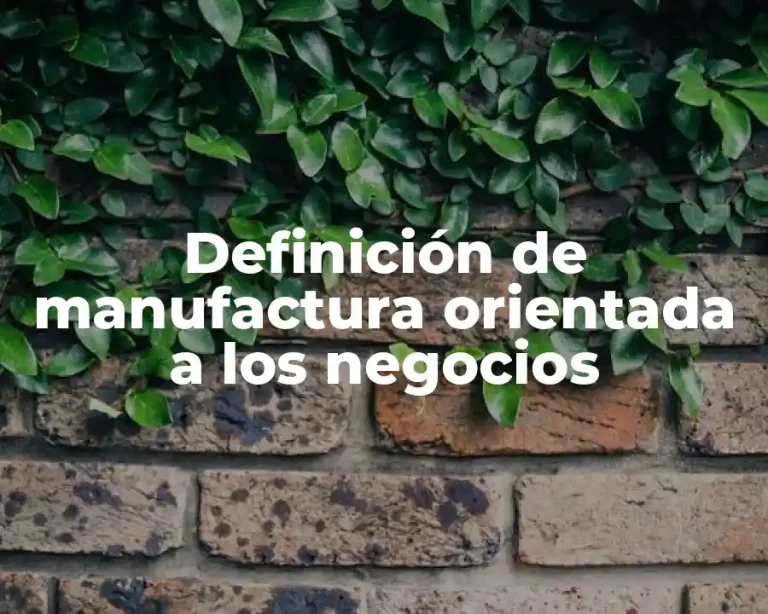 Definición de manufactura orientada a los negocios