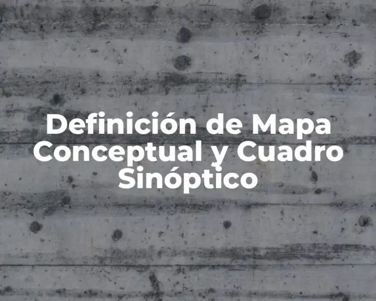 Definición de Mapa Conceptual y Cuadro Sinóptico