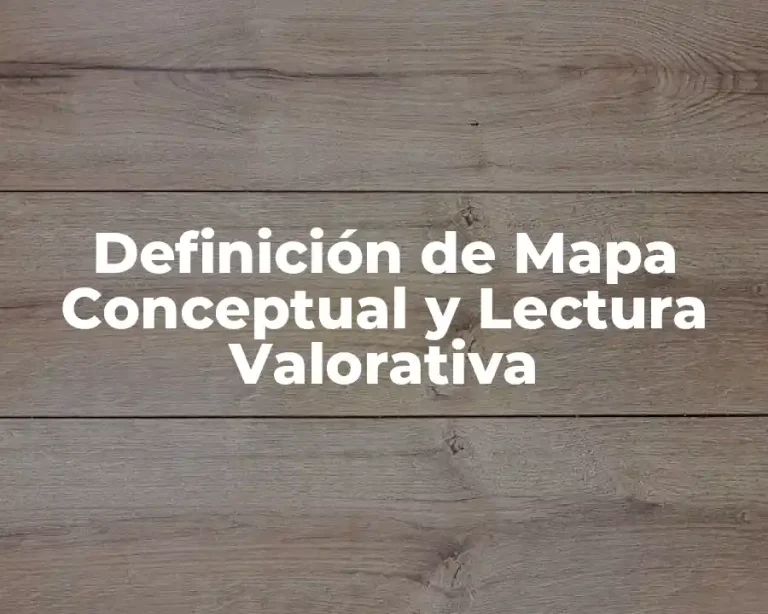 Definición de Mapa Conceptual y Lectura Valorativa