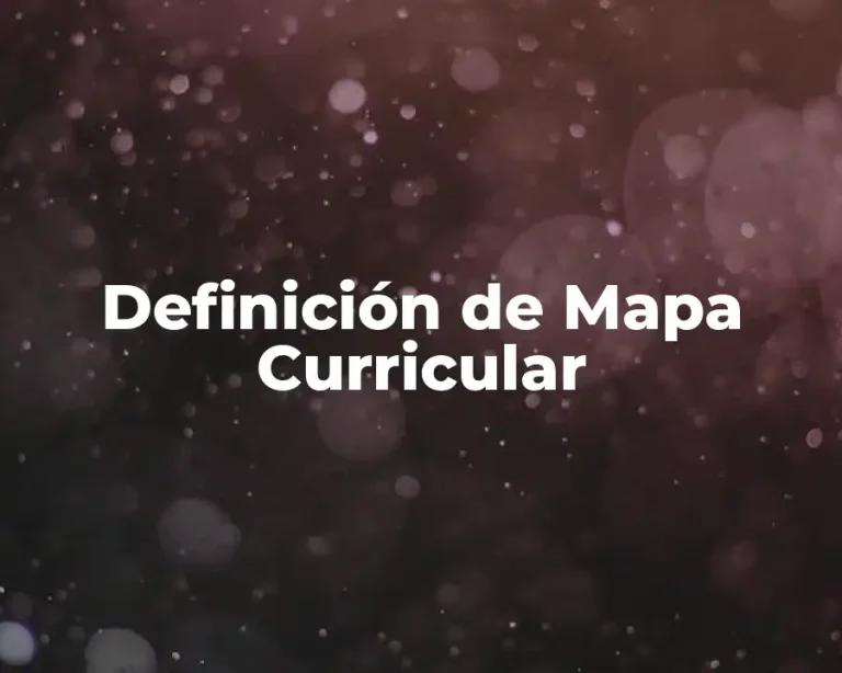 Definición de Mapa Curricular