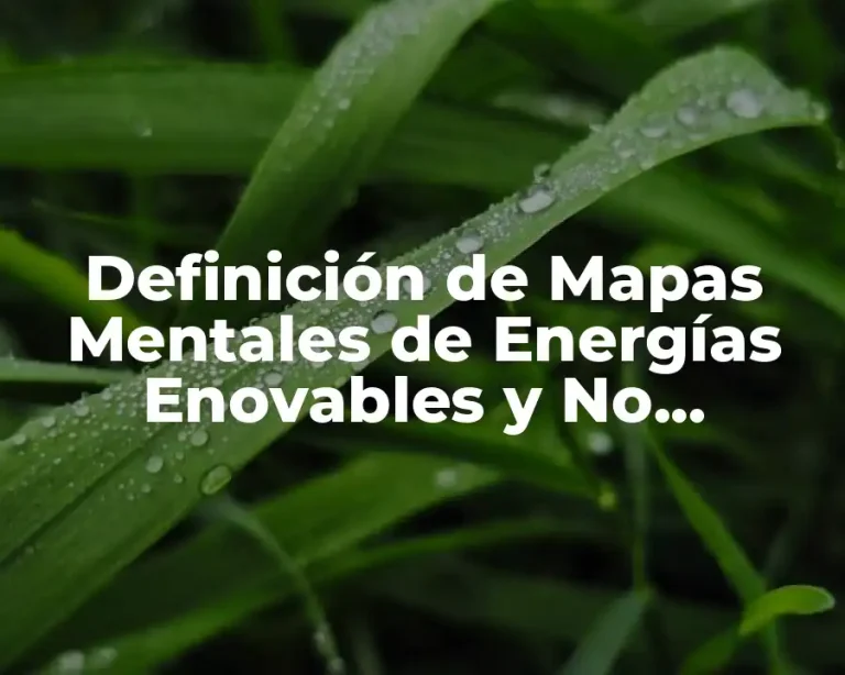 Definición de Mapas Mentales de Energías Enovables y No Renovables