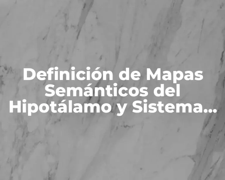 Definición de Mapas Semánticos del Hipotálamo y Sistema Endocrino