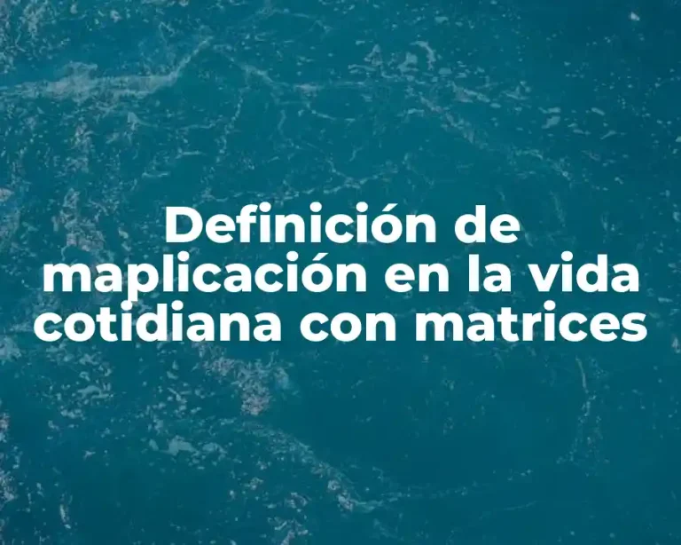 Definición de maplicación en la vida cotidiana con matrices