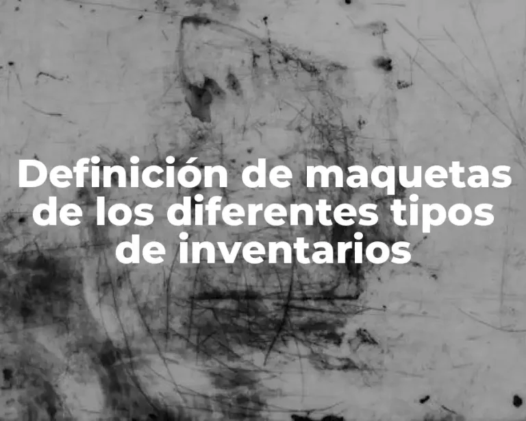 Definición de maquetas de los diferentes tipos de inventarios