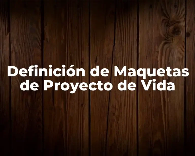 Definición de Maquetas de Proyecto de Vida