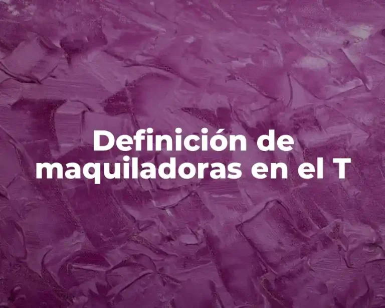 Definición de maquiladoras en el T
