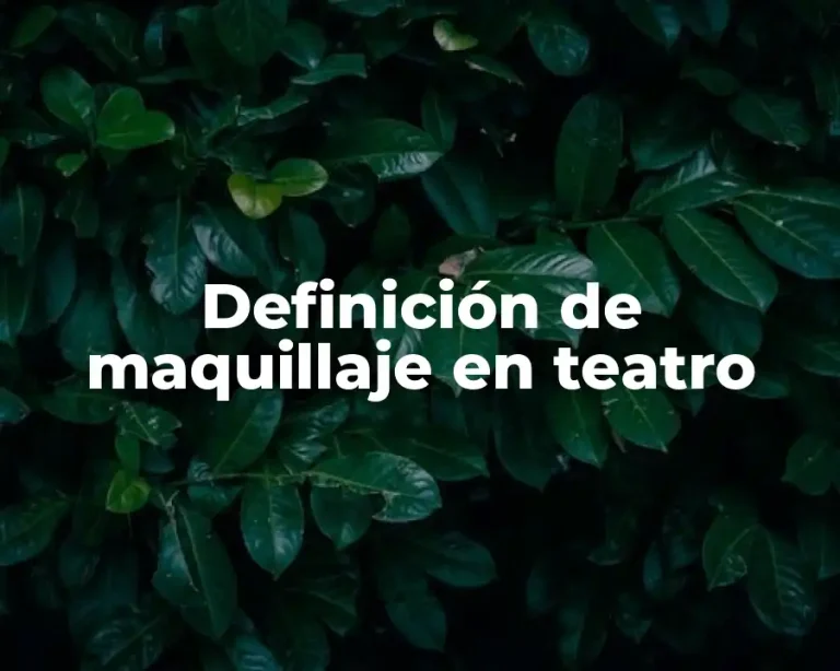Definición de maquillaje en teatro