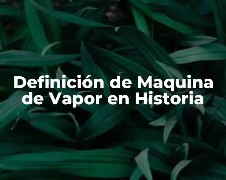 Definición de Maquina de Vapor en Historia
