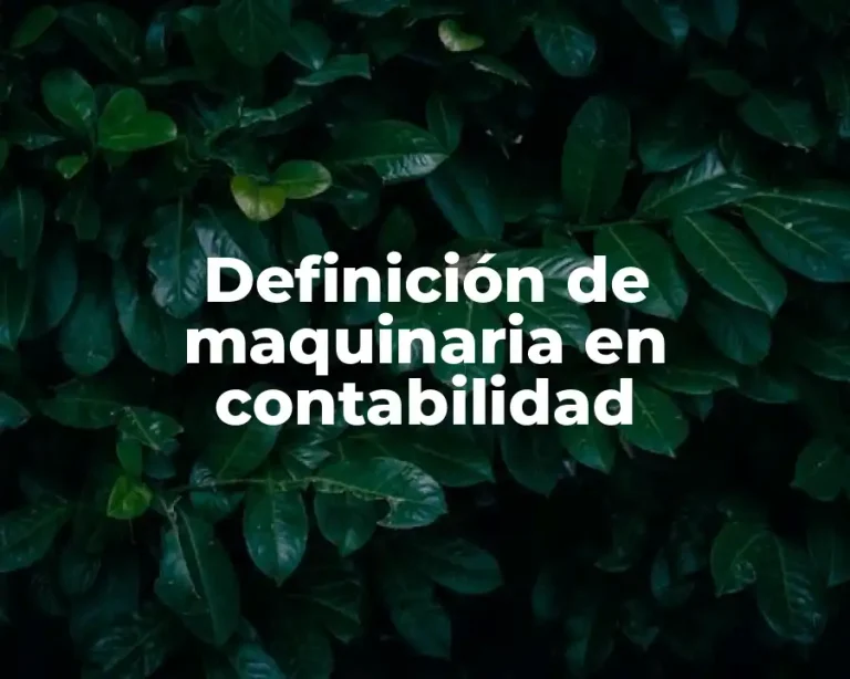 Definición de maquinaria en contabilidad
