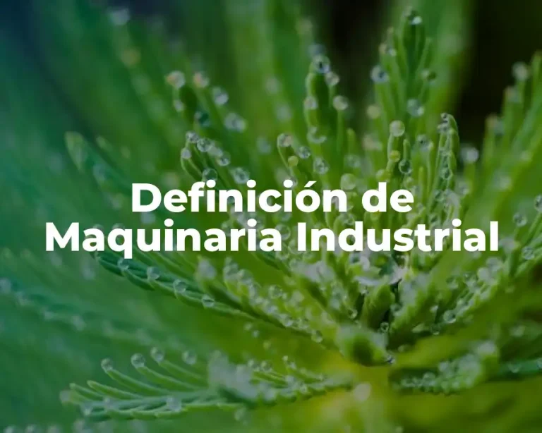Definición de Maquinaria Industrial