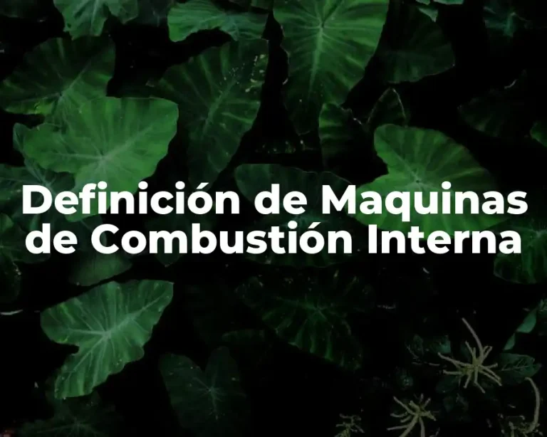 Definición de Maquinas de Combustión Interna