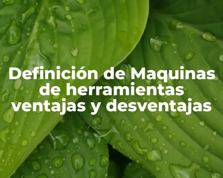 Definición de Maquinas de herramientas ventajas y desventajas