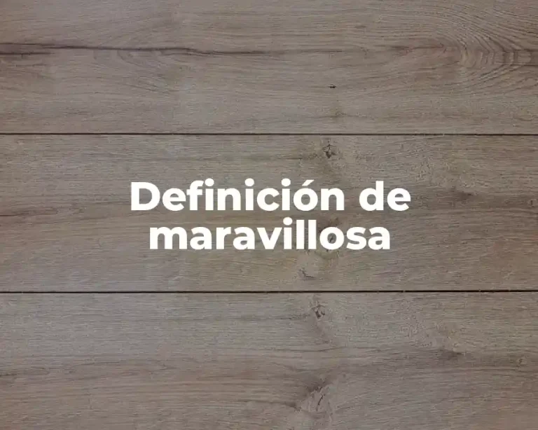 Definición de maravillosa