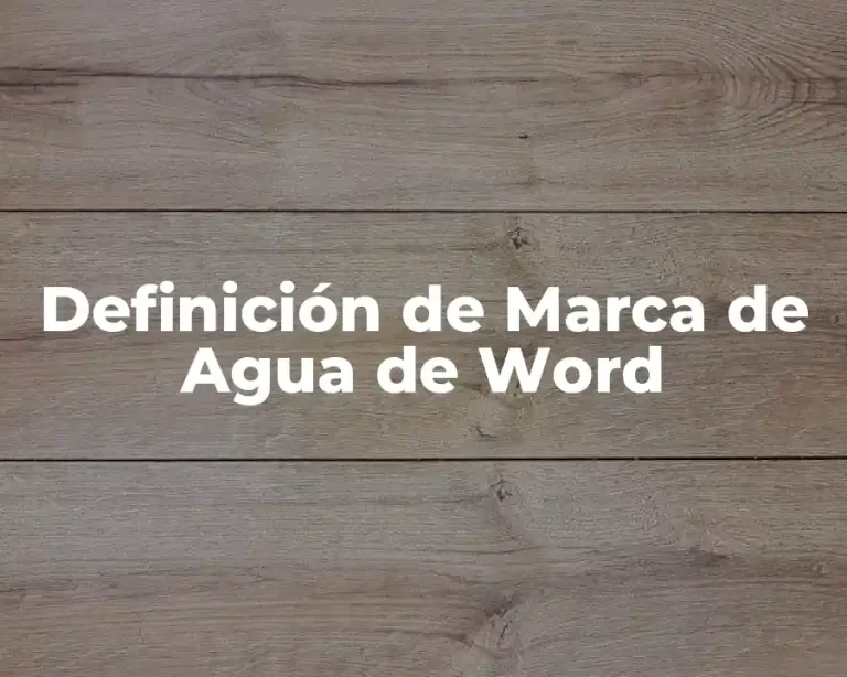 Definición de Marca de Agua de Word