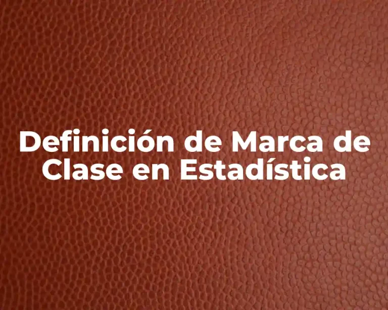 Definición de Marca de Clase en Estadística